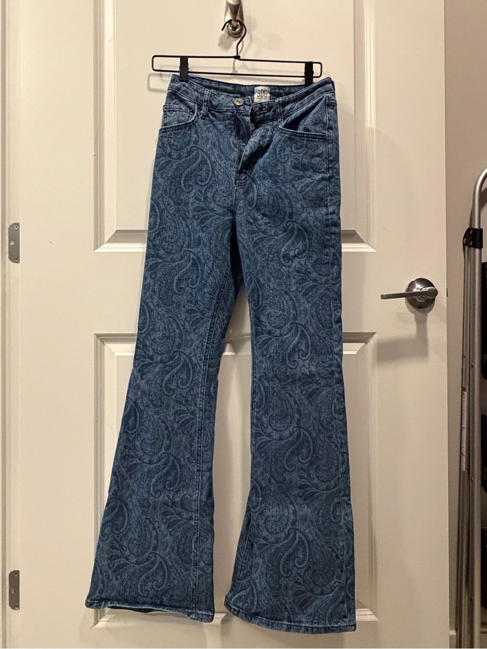 BDG Blue Paisley Flare Jeans
